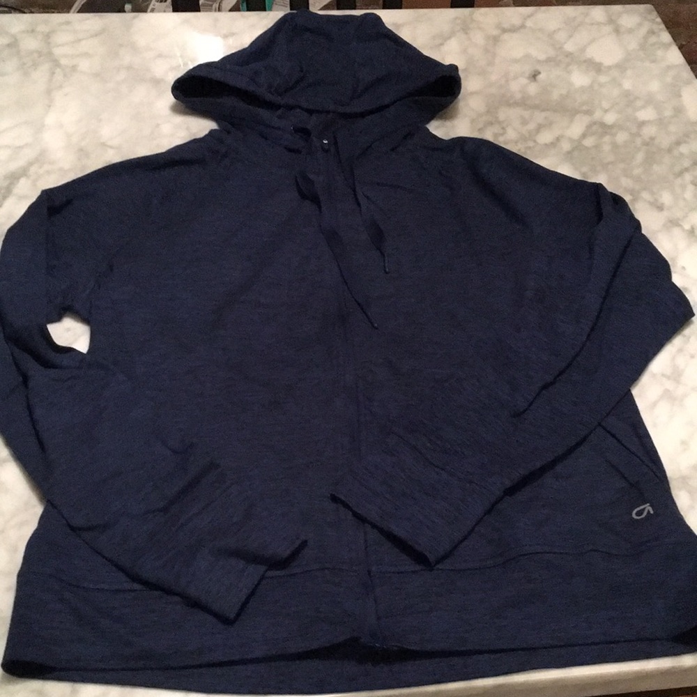 Large Gap Blue Brushed Jersey Zip-Up Hoodie